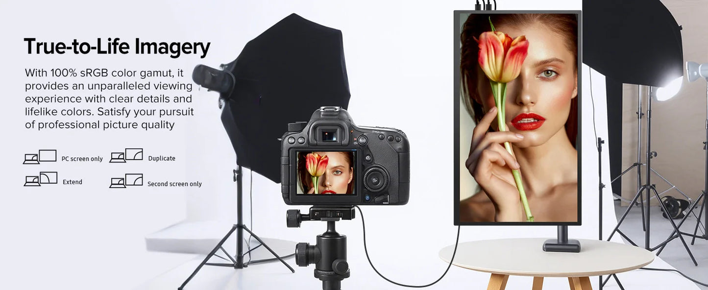 UPERFECT 18.5" Touchscreen Smart Portable Monitor with Metal Frame FreeSync 100%sRGB HDR 120Hz Gaming Screen Extender for Laptop