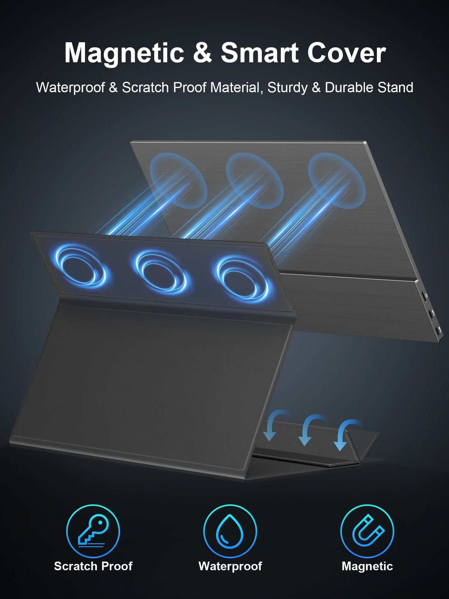 Amoudo 14.5 Inch 3840*2400P 60Hz Portable Monitor Laptop Computer Screen Dual USB C HDMI Second Screen for PS4/5 Xbox Switch PC