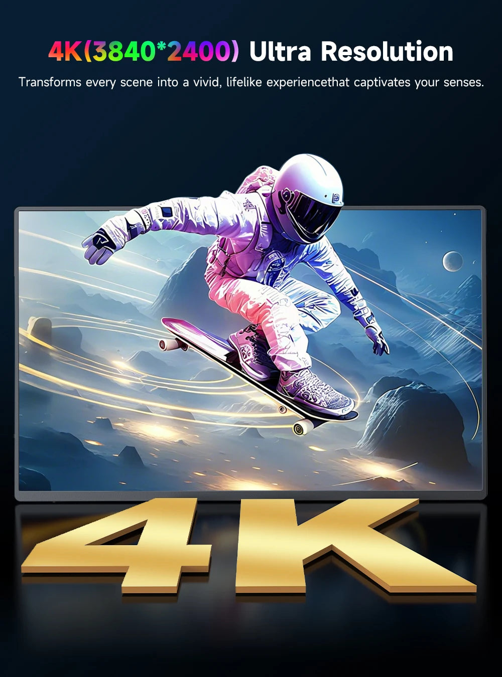 UPERFECT 16" 4K Portable Monitor 100%sRGB 1200Nits HDR FreeSync Travel Gaming Computer Display for Steam Deck Laptop Switch PS4