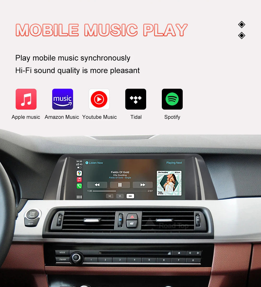 Wireless CarPlay Android Auto Car Radio Multimedia Player Linux Display Screen For BMW 5 Series F10 F11 2012-2017 CIC NBT
