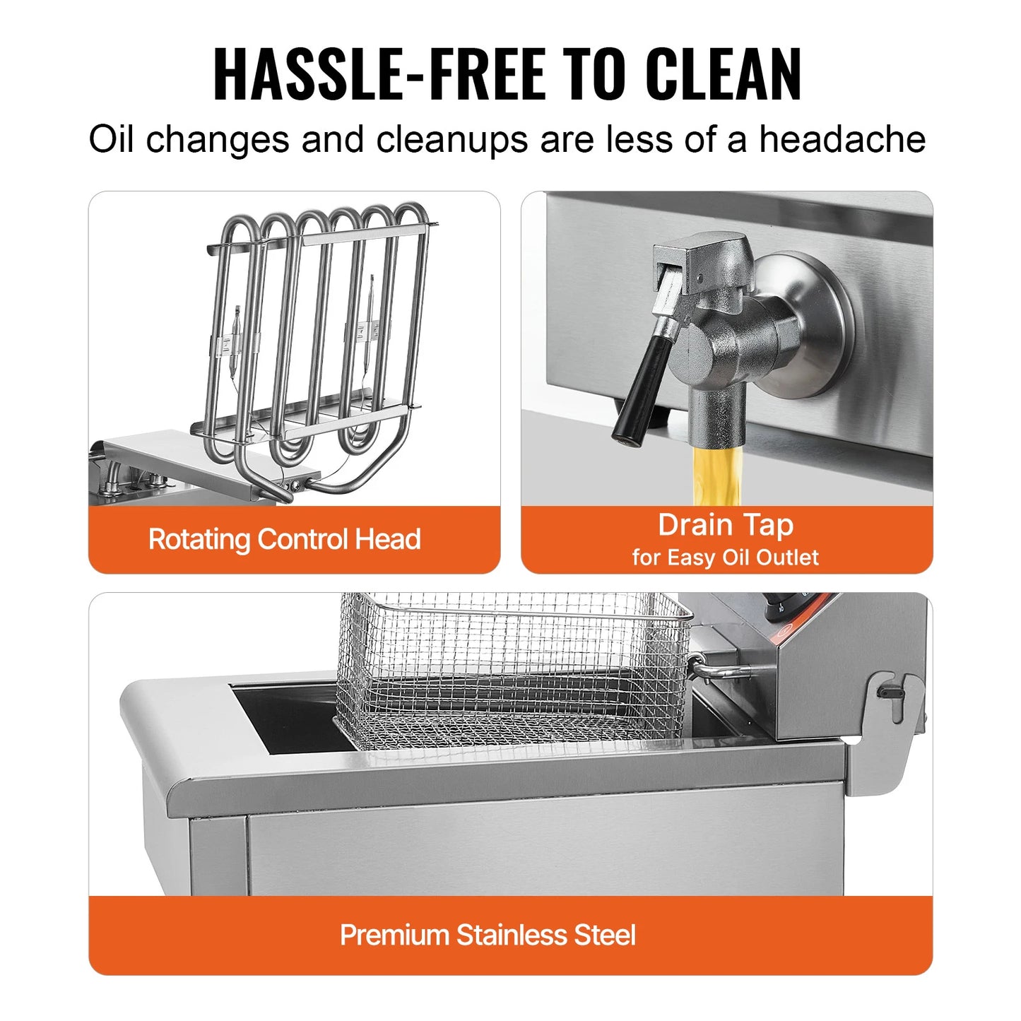 SucceBuy  12L Electric Deep Fryer w/Dual Removable Tanks Commercial Countertop  Fryer for Chicken French Fries Frying Chips