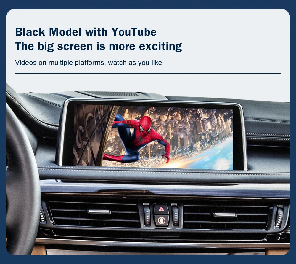 Road Top Wireless CarPlay Android Auto for BMW NBT EVO X5 F15 X6 F16 2014-2020 X1 F48 2016-2020 with Car Play Functions Airplay