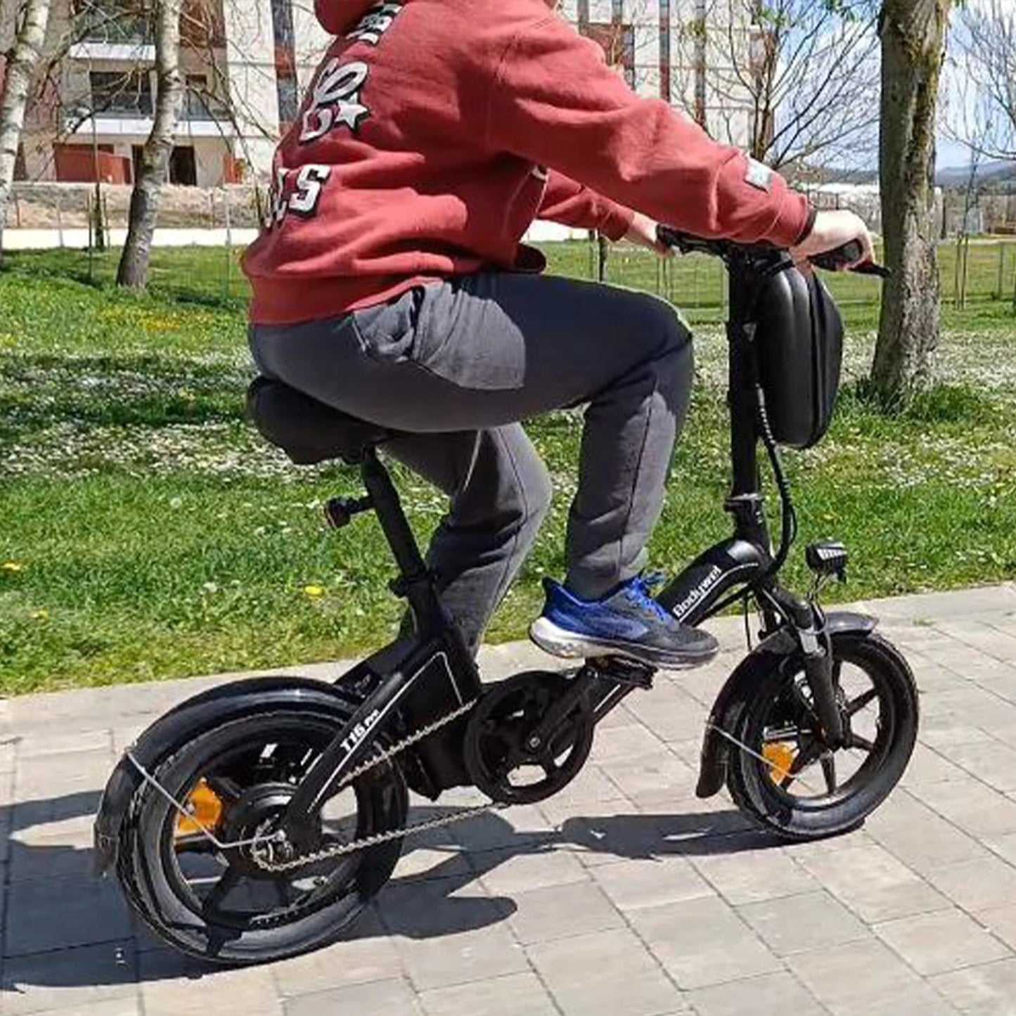 Bodywel T16PRO 14" Foldable Electric Bike 250W 36V 7.8Ah Lithium Battery Adults City E-Bike with LCD Display, Dual Disc Brakes