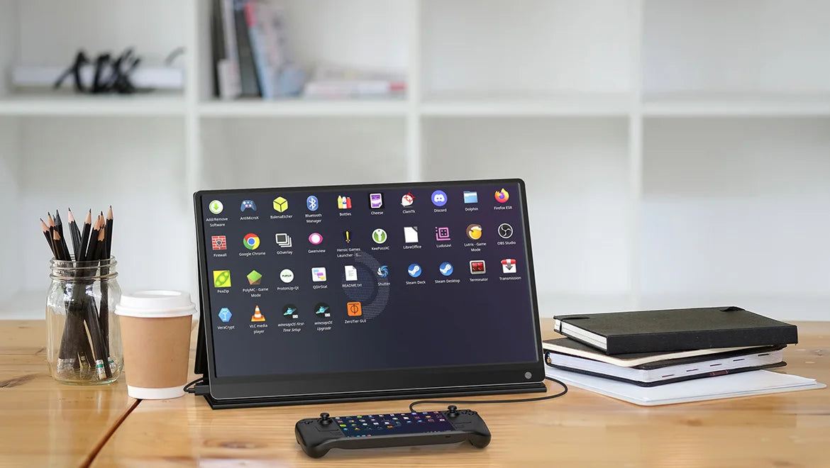 UPERFECT 15.6'' Portable Monitor IPS HDR FHD Matte Screen Eye Care With 10-Point Capacitive Touch 10800mAh Rechargeable Battery