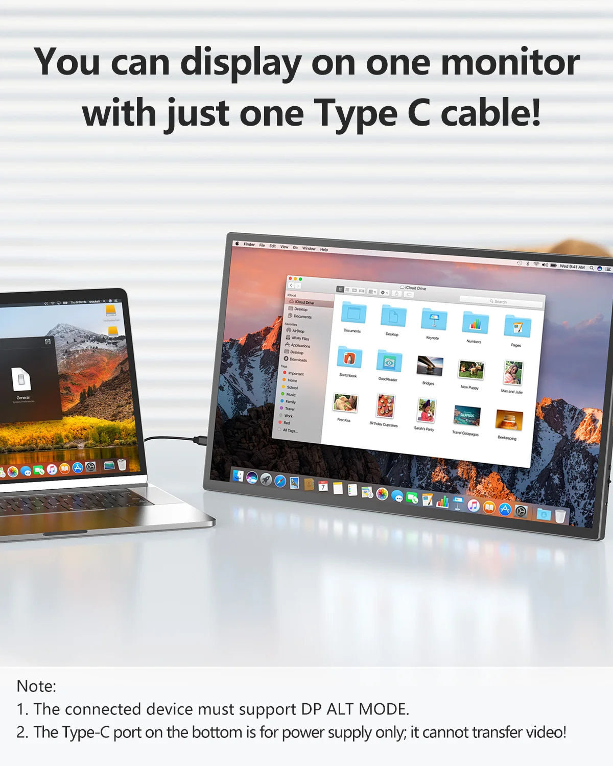 UPERFECT 21.5”120HZ 10-Point Touch Portable Gaming Monitor Laptop PC Displays External Screen For TV Tablet Mac Phone With VESA