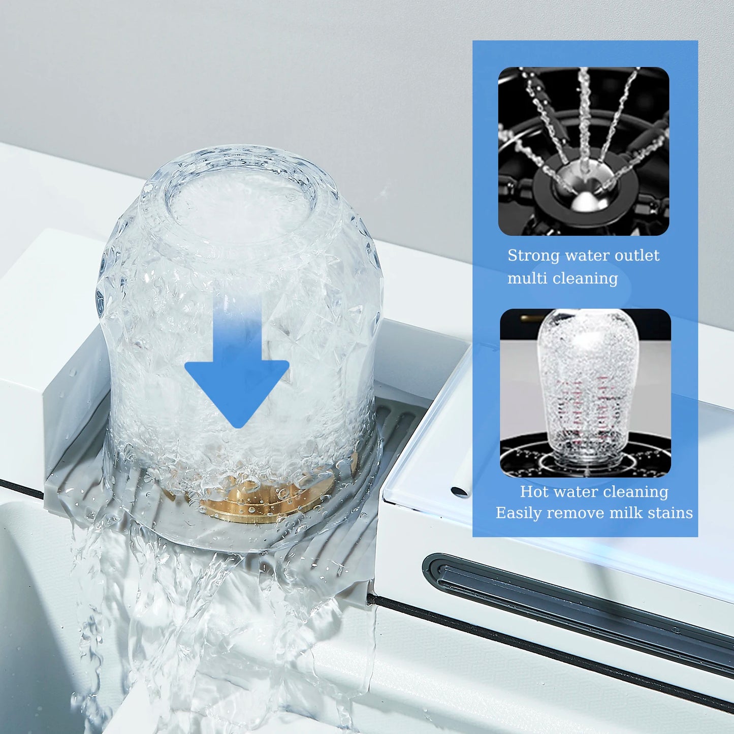 304 Stainless Steel Waterfall Kitchen Sink Large Single Slot Integrated Digital Display Faucet Set Soap Dispenser Cup Washer