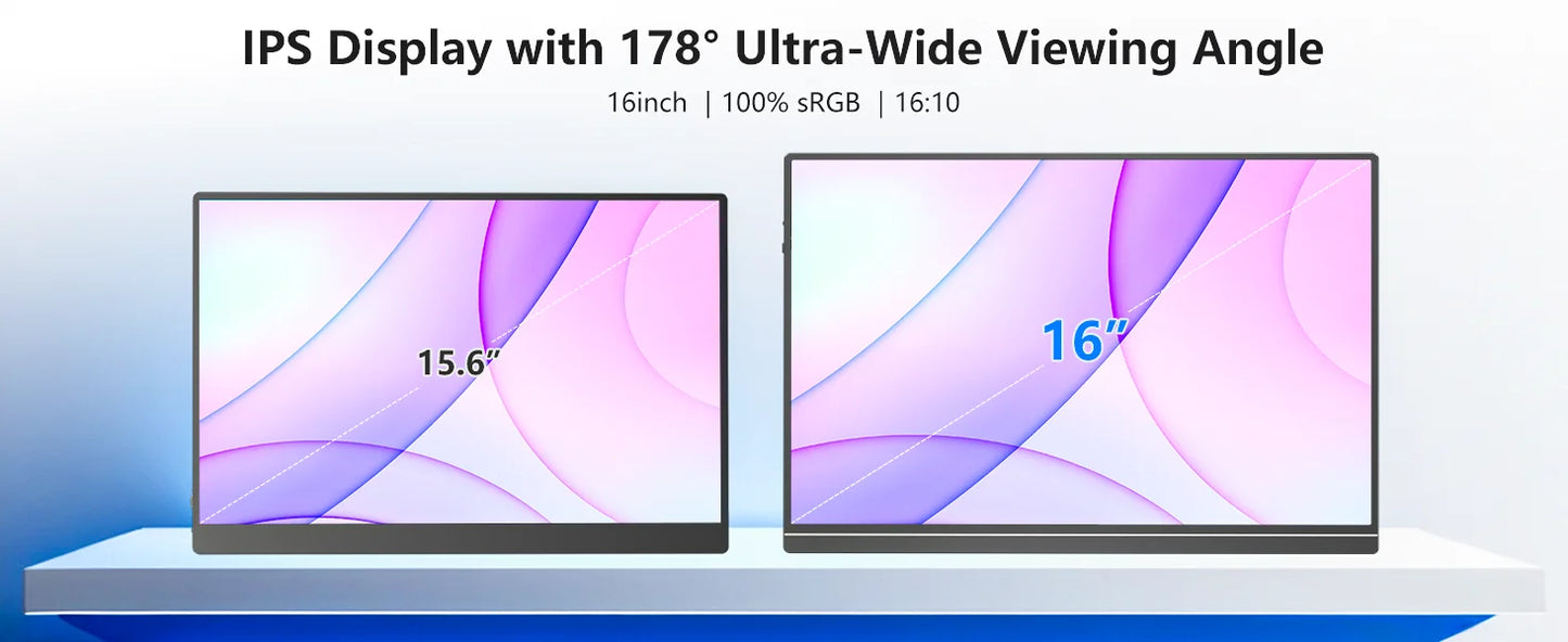 16 inch 2.5K 144Hz Portable Gaming Monitor,2560x1600 100% sRGB HDR FreeSync ,Ultra Slim w/Kickstand , Blue Light External Screen