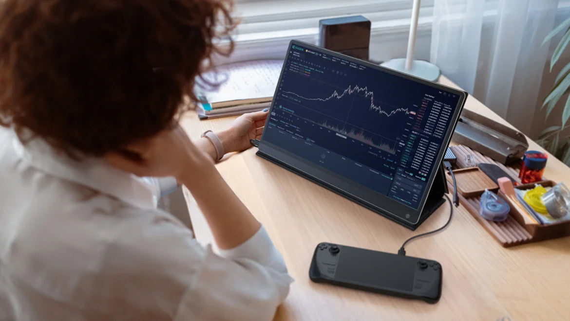 UPERFECT 15.6'' Portable Monitor IPS HDR FHD Matte Screen Eye Care With 10-Point Capacitive Touch 10800mAh Rechargeable Battery