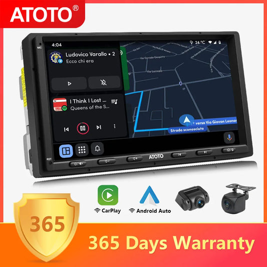 ATOTO 7 inch Double 2 Din Android Car Stereo 4G LTE WIFI GPS Bluetooth Wireless Android Auto CarPlay Screen Car Radio 2Din S8