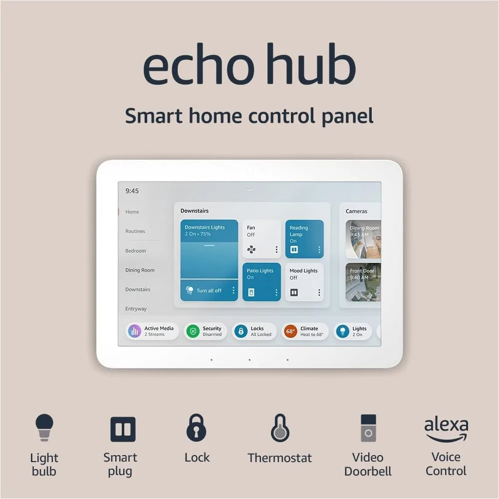 Amazon Echo Hub | 8” smart home control panel with Alexa | Compatible with thousands of devices