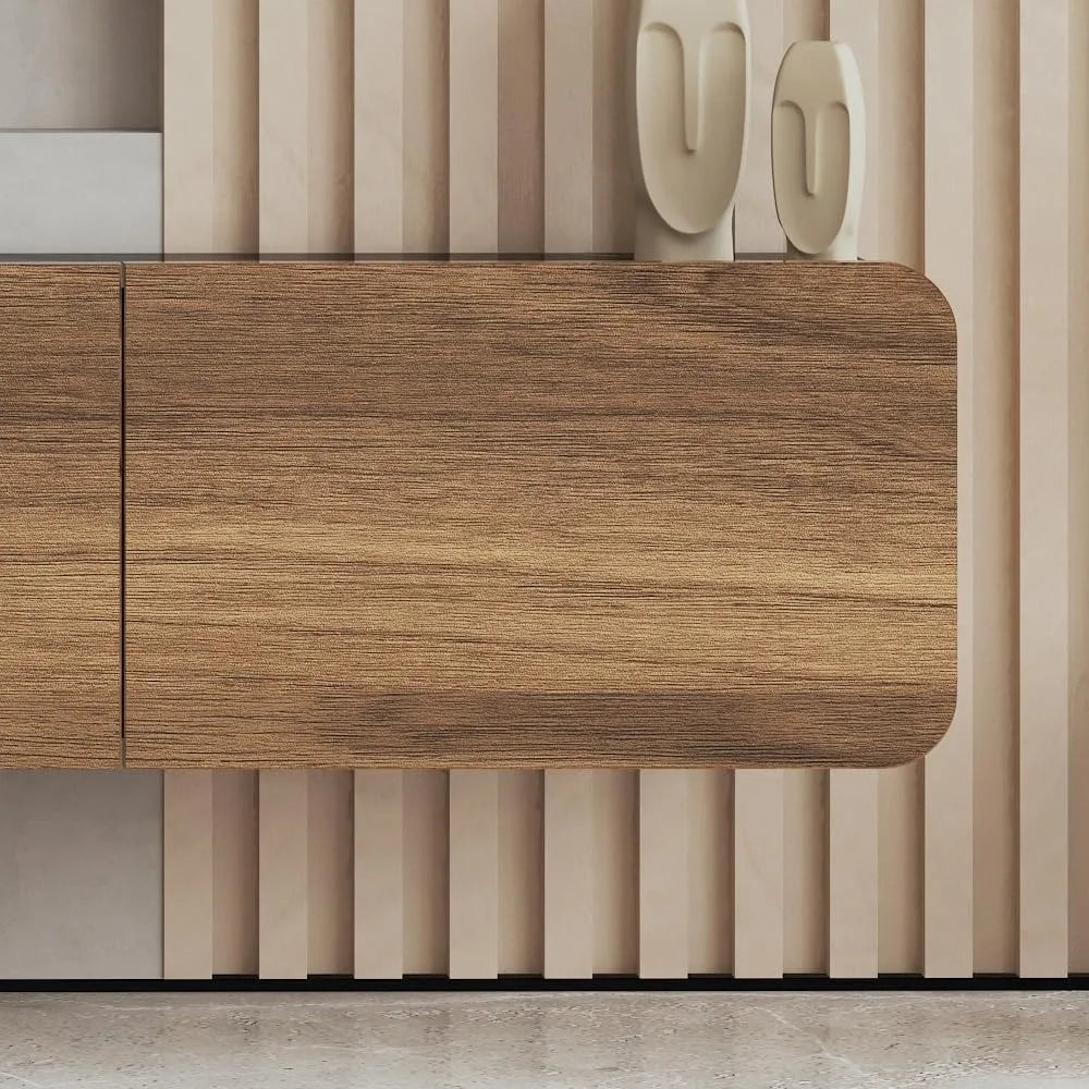 TV Stand for 75 Inch TV, Wall Mounted Entertainment Center, Modern Media Console, Mid Century Modern TV Stand 65 Inch