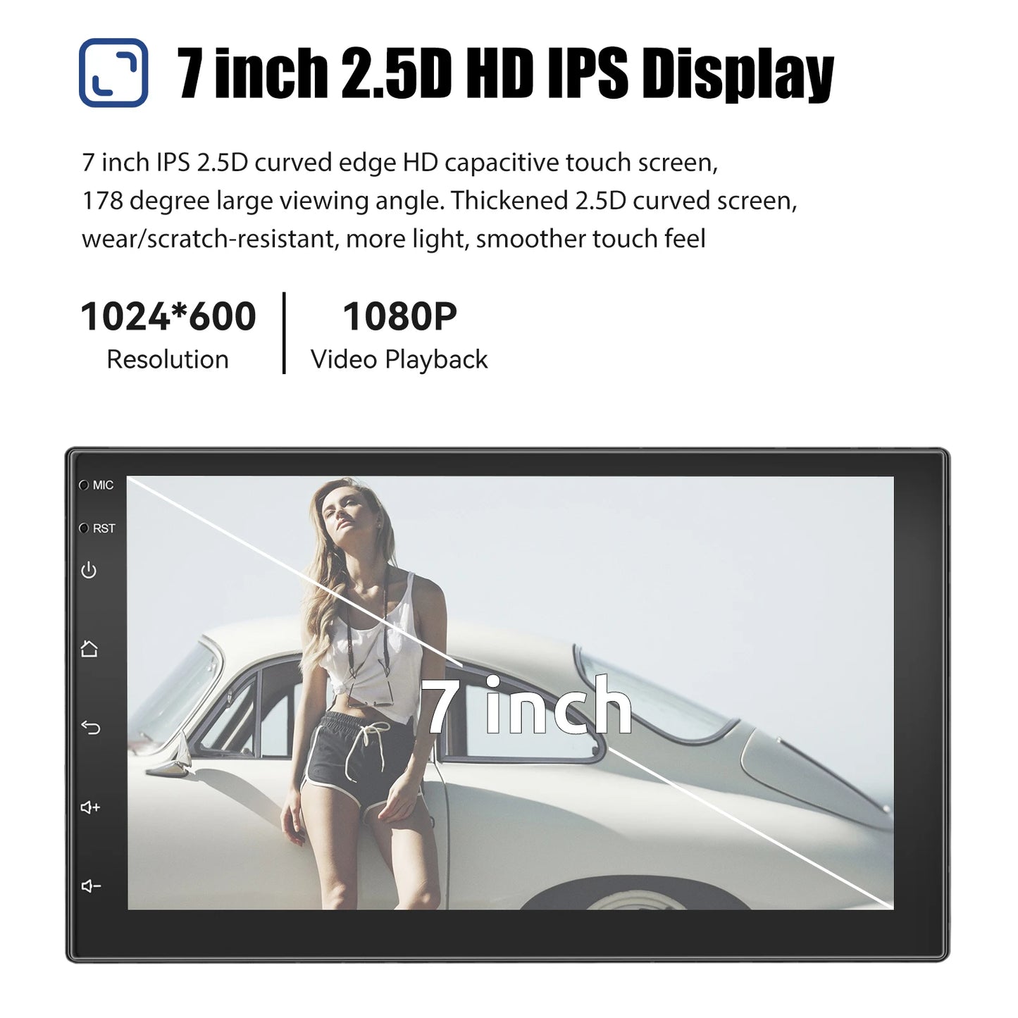 7" Double 2 DIN Android 14 CarPlay Car Stereo Multimedia Video Player GPS Navigation Wifi FM/RDS Bluetooth Multimedia Fit Nissan