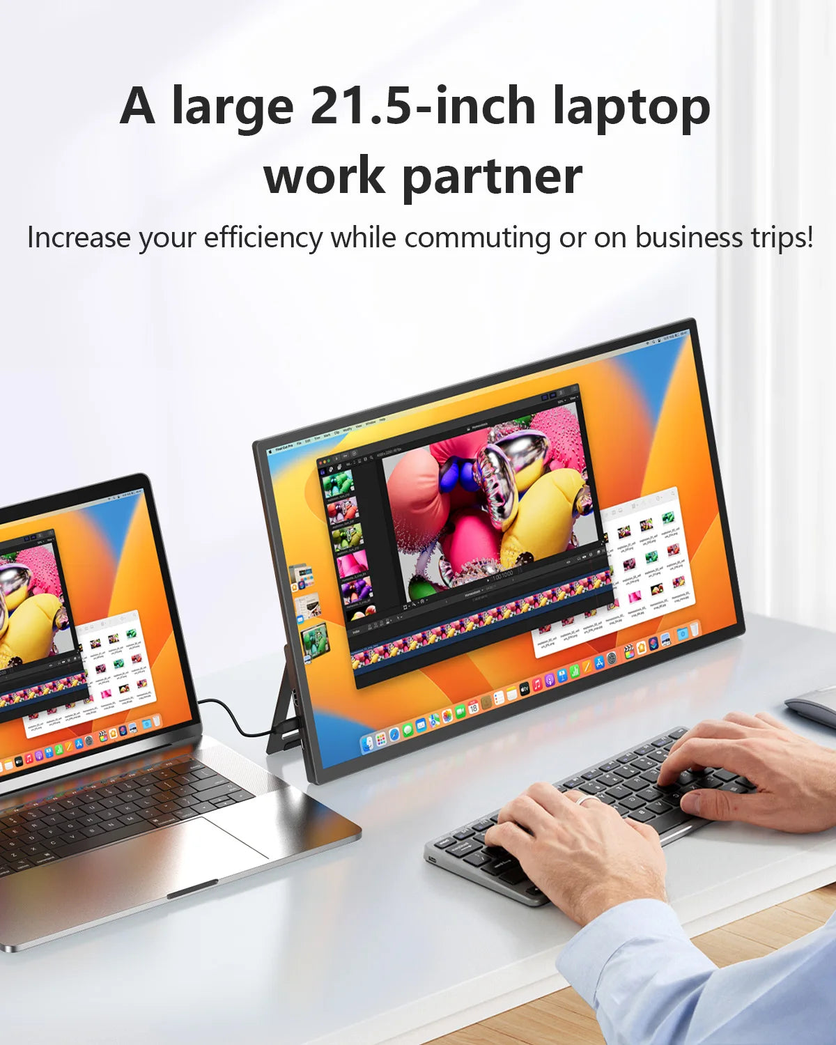 UPERFECT 21.5”120HZ 10-Point Touch Portable Gaming Monitor Laptop PC Displays External Screen For TV Tablet Mac Phone With VESA