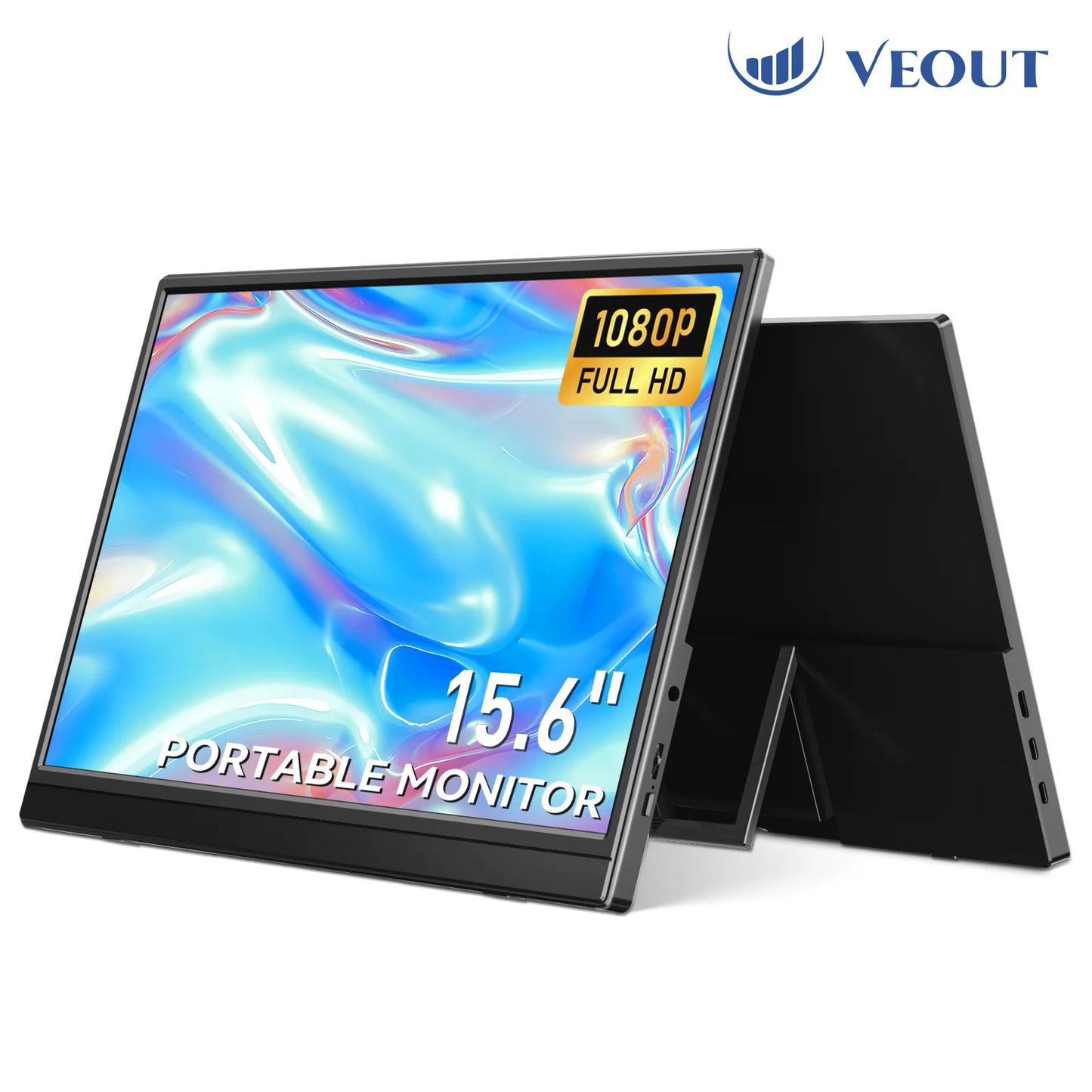 Hot sale VEOUT 15.6 inch 60HZ Portable Monitor for Laptop ,16:9 1080P Display LCD FHD External Second Computer Screen for Phone
