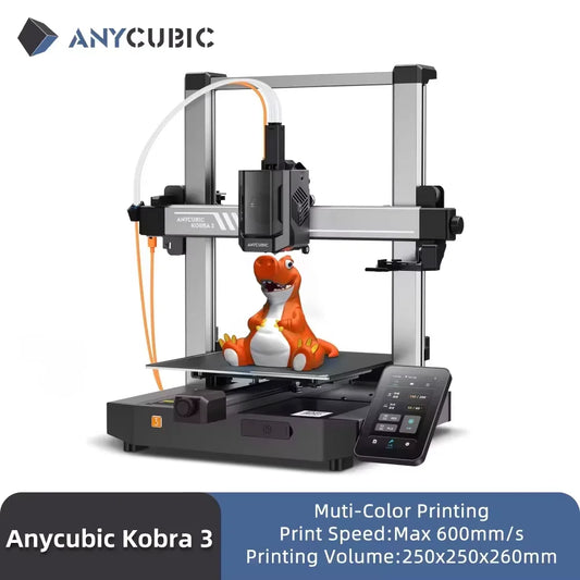 ANYCUBIC Kobra 3 AE Version FDM Max 600mm/s Print Speed 3d Printer 25-Point Automatic Leveling With 9.8x8.7x8.7inch Print Size
