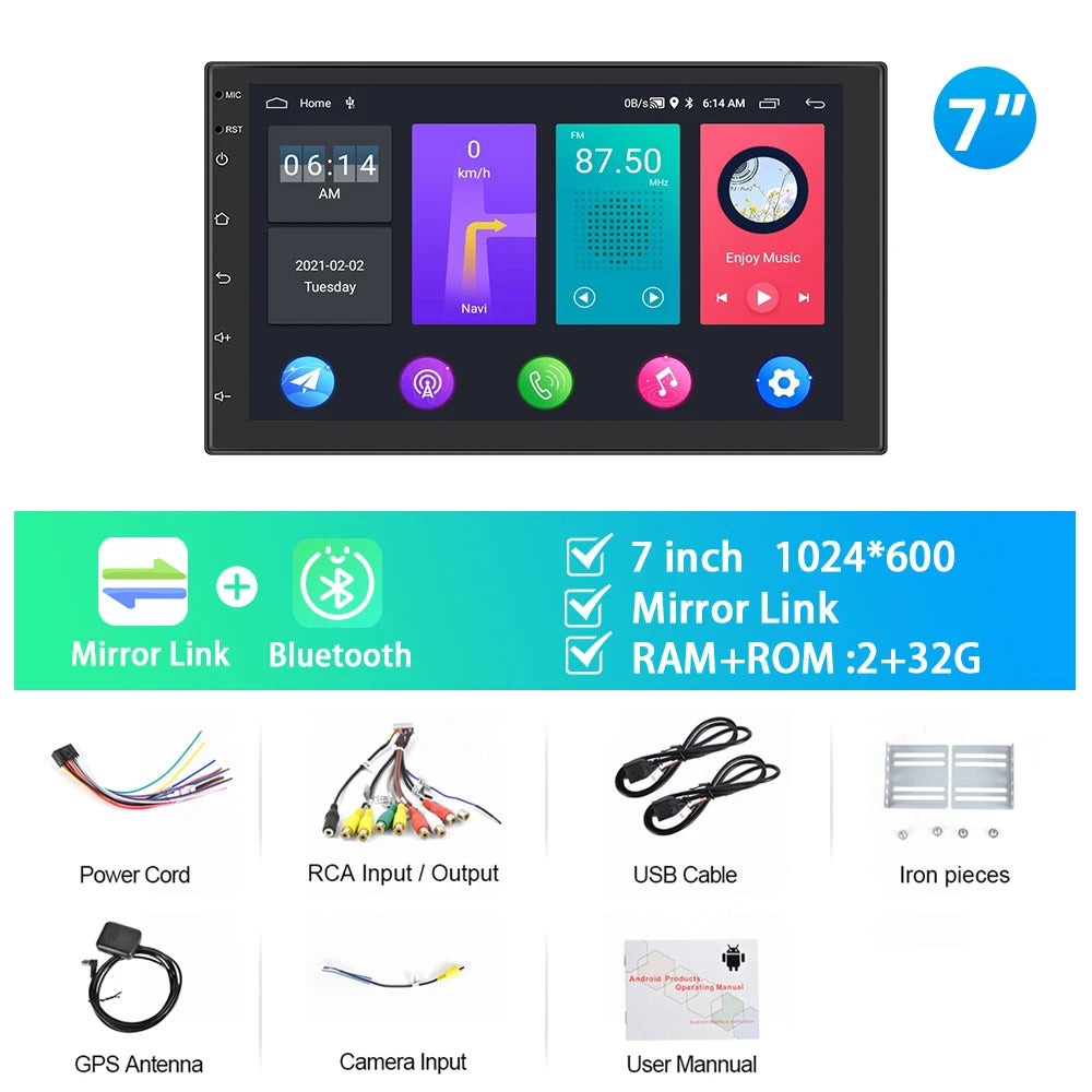 Podofo 10.1"/9"/7 " Android Car Radio 2Din Multimedia Video Player Carplay Android Auto Car Stereo For Toyota Volkswagen Hyundai