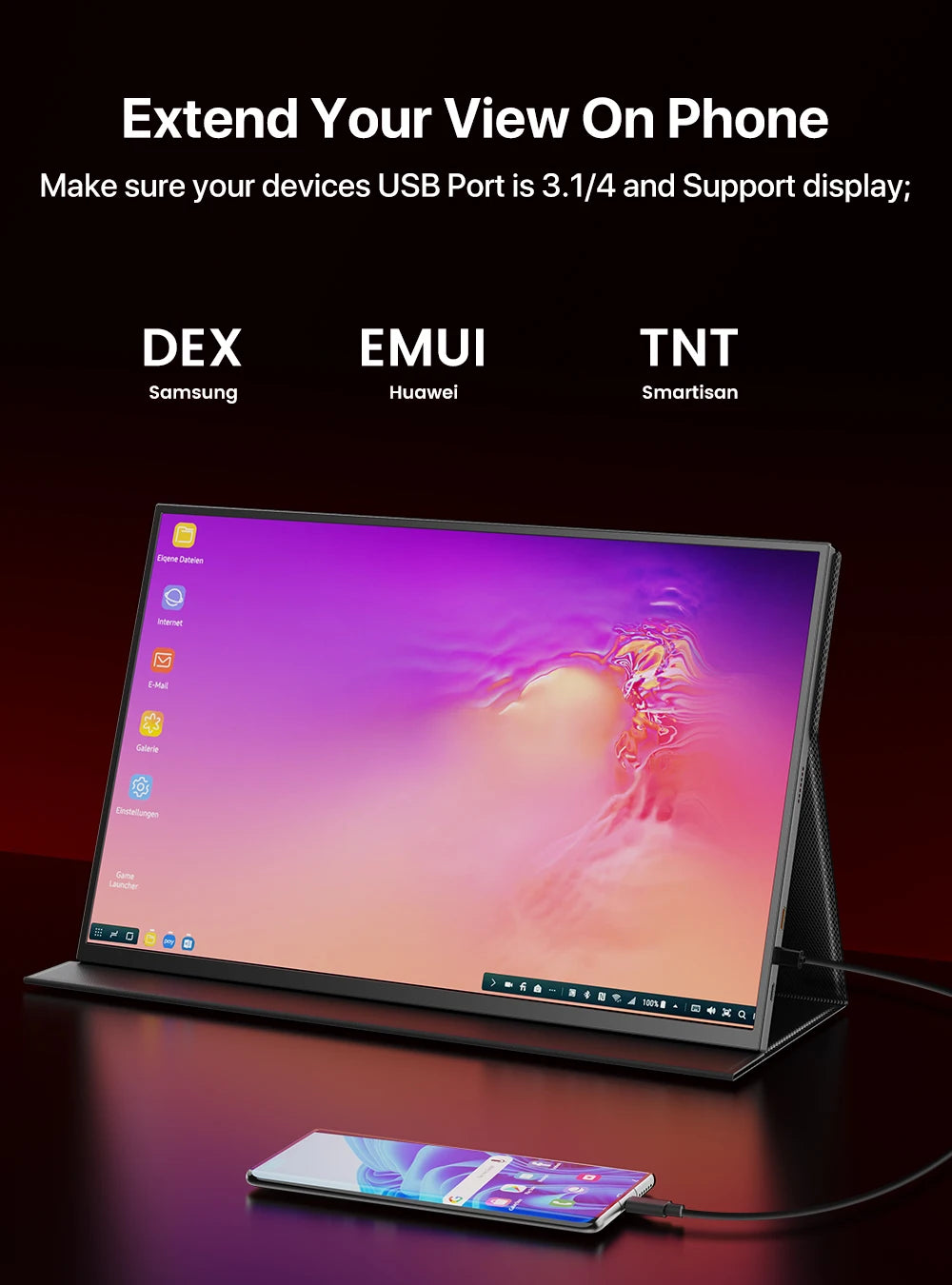 UPERFECT UGame 18 2K 144Hz Gaming Monitor 2560x1600 QHD 100% DCI-P3 Portable HDMI USB C Display For Laptop PC Mac Phone XBOX PS5