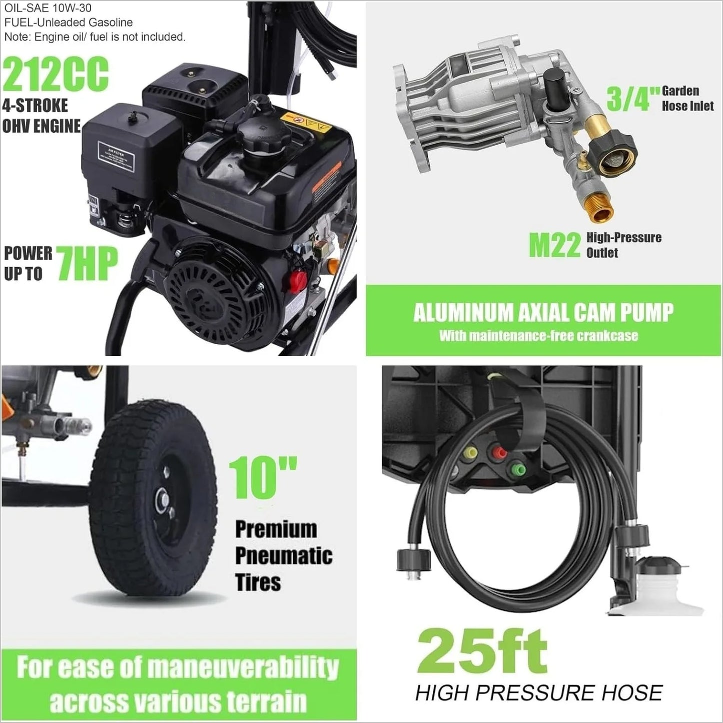 4200PSI Pressure Washer 4.0GPM Gas Power Washer 212CC Gas Powered Washing Machine Commercial High Pressure Washer