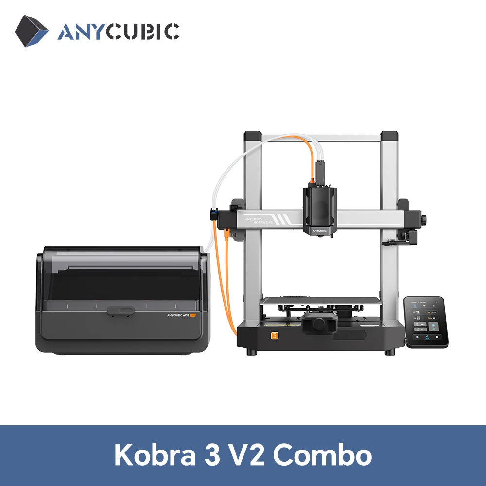 ANYCUBIC Kobra 3 V2 Combo AE Version 8 Colors 600mm/s Fast Printing 3D Printer ACE Pro Filament Drying APP Control 3D Printer