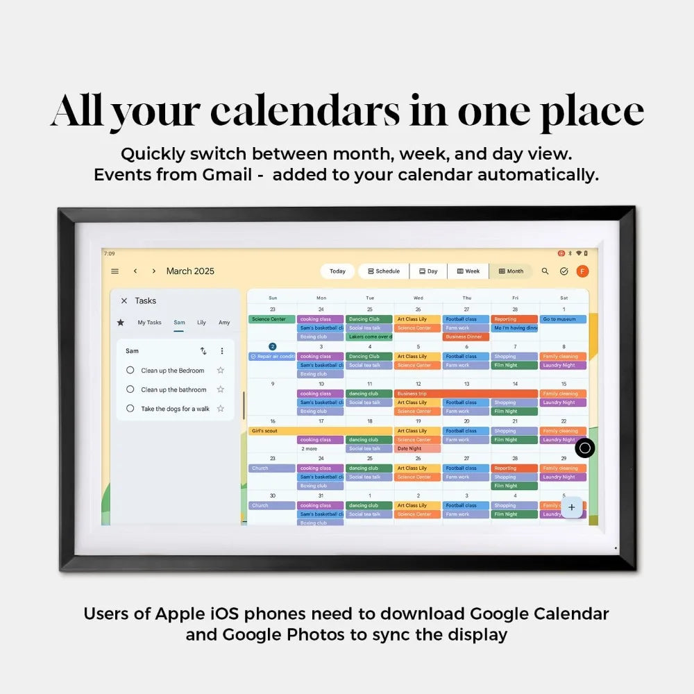 Restaurant  Supplies/15.6" Digital Wall Calendar|Picture Frame with Anti-Glare Paper Touchscreen|Google Photos&Voice Assistant