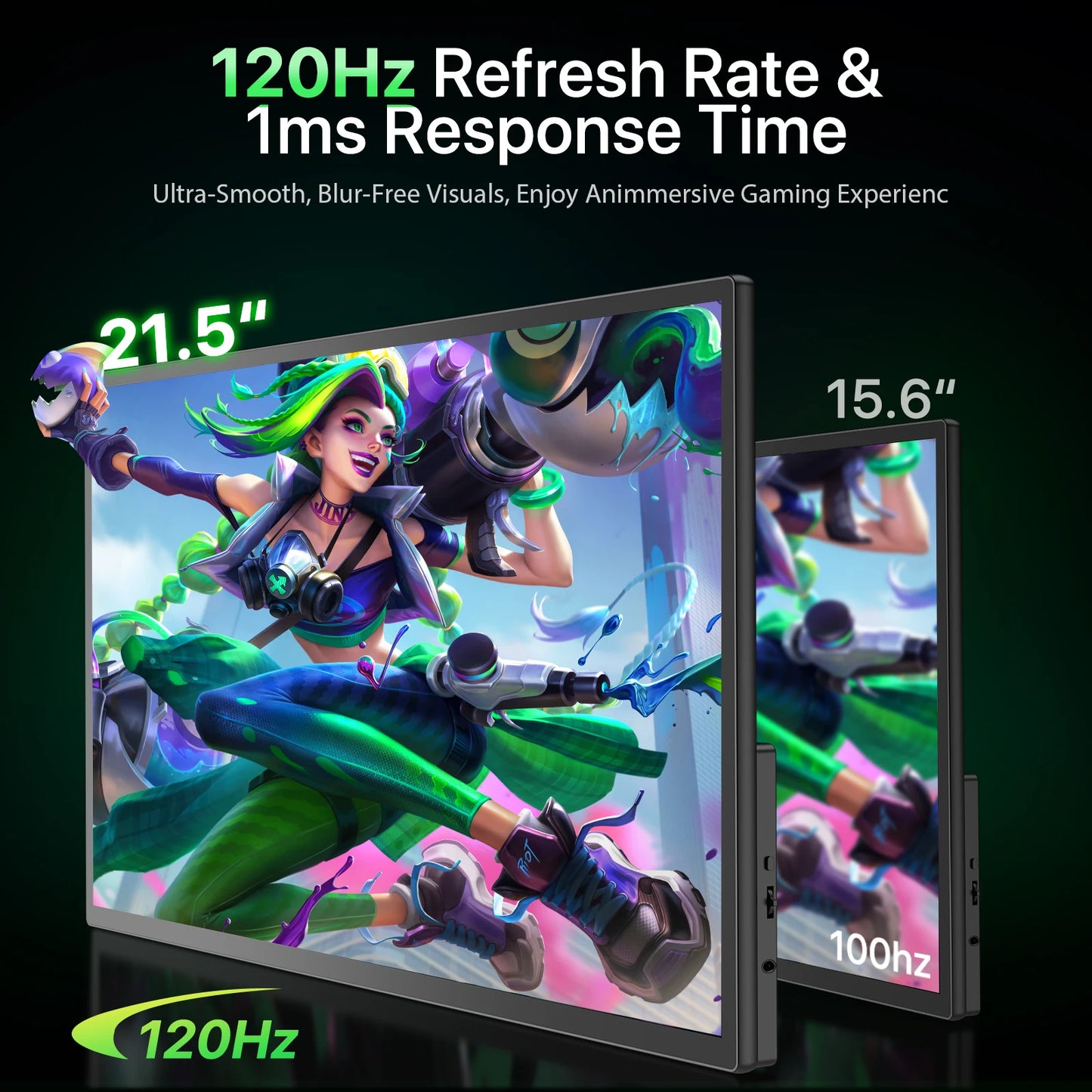 EVICIV 21.5inch USB-C HDMI 120Hz Portable Monitor 100% sRGB 1080P FreeSync IPS HDR Gaming External Display For Laptop PC Phone