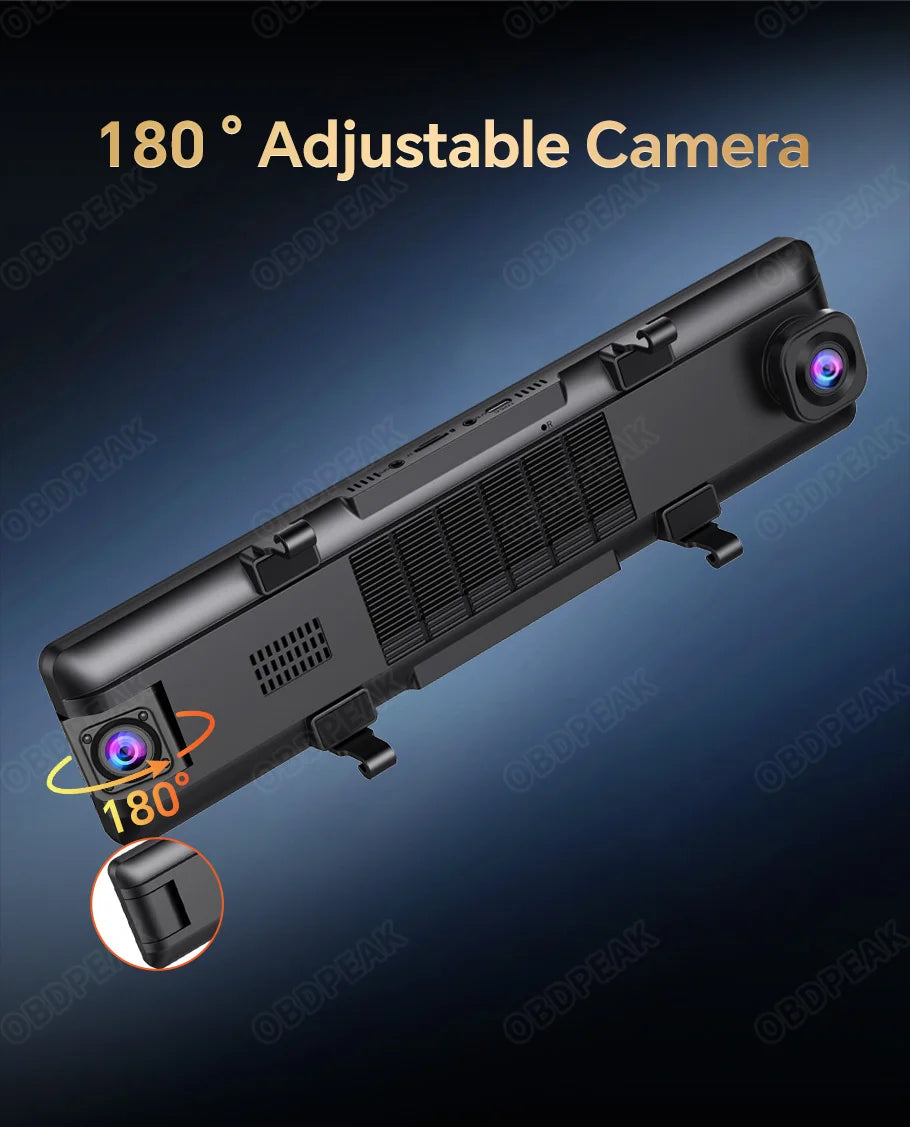 11.26 Inch 3 Camera 4K+1080P+1080P Video Recording Wifi Rearview Mirror Car DVRs Touch Screen Infrared Night Vision Car Dash Cam