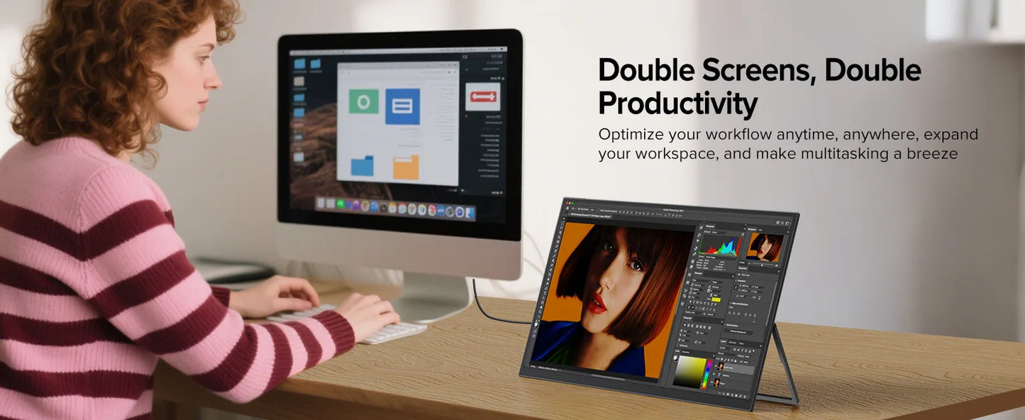 UPERFECT 18.5" Touchscreen Smart Portable Monitor with Metal Frame FreeSync 100%sRGB HDR 120Hz Gaming Screen Extender for Laptop