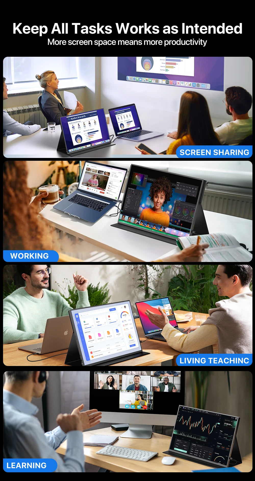 UPERFECT UGame 18 2K 144Hz Gaming Monitor 2560x1600 QHD 100% DCI-P3 Portable HDMI USB C Display For Laptop PC Mac Phone XBOX PS5