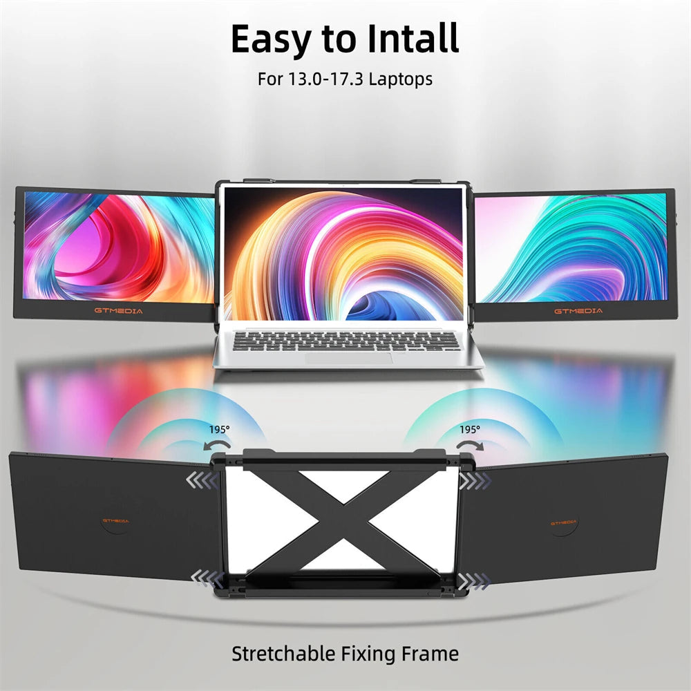 GTMEDIA 11.6in Portable Monitor Laptop Dual Screen Display 1920*1080 FHD IPS Extender Screen 1-5 Days Delivery From US Warehouse