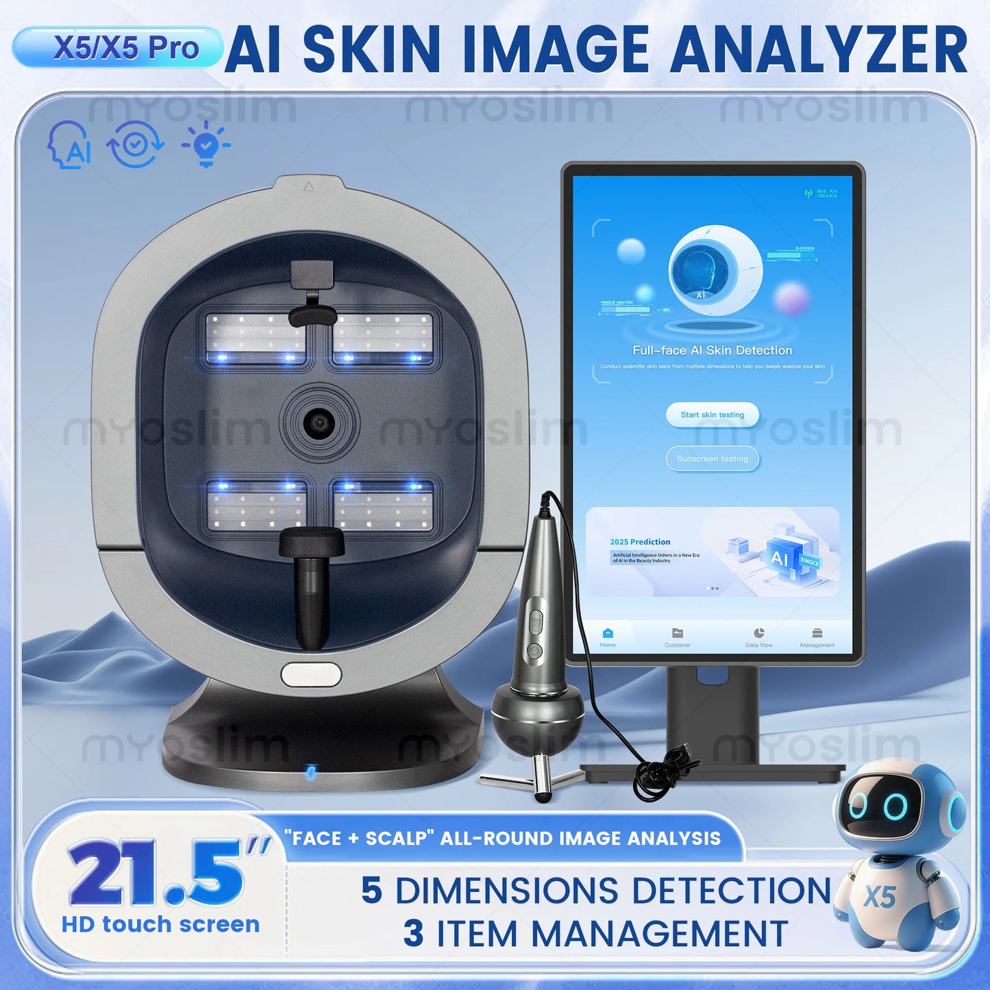 NEWEST Skin Analyzer AI Intelligent Image Instrument Detector Magic Mirror 3D Digital Facial Analysis Machine Product Desc