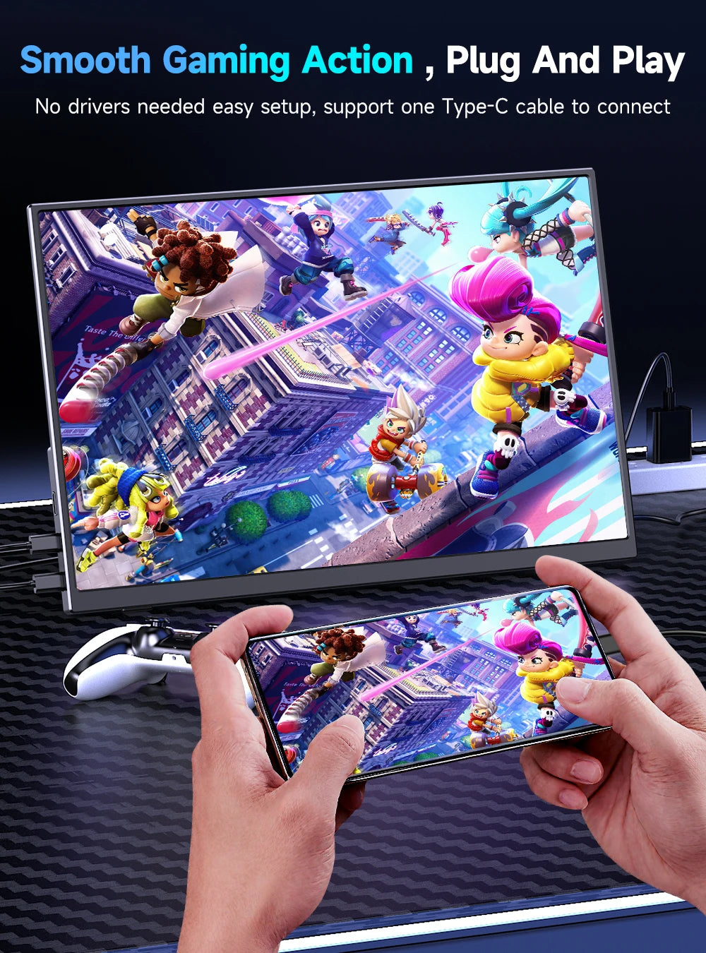 UPERFECT 4K Portable Monitor 13.4" 3840 * 2400 IPS HDMI USB C Computer Gaming Display Extenal Screen For Laptop PC Phone Switch