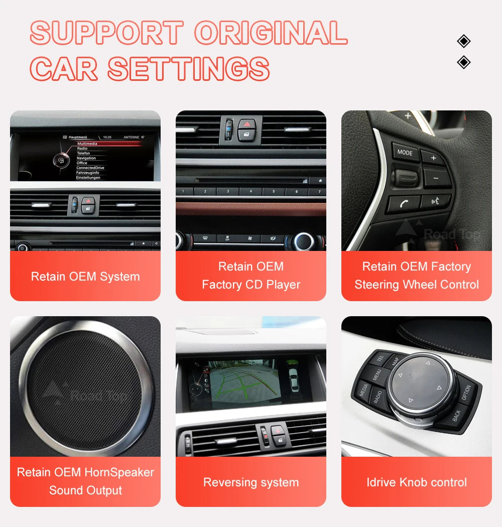 Wireless CarPlay Android Auto Car Radio Multimedia Player Linux Display Screen For BMW 5 Series F10 F11 2012-2017 CIC NBT