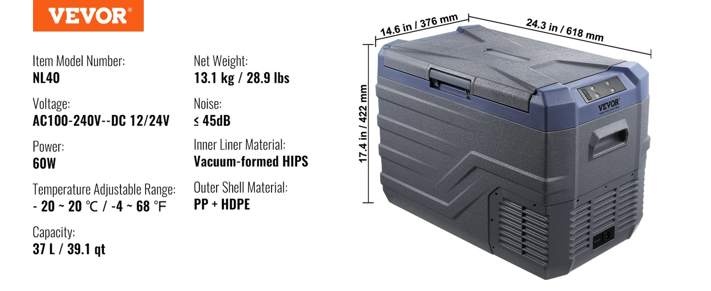SucceBuy 8L to 75L Car Refrigerator Fridge Portable Icebox Single&Dual Zone w/Blue Tooth Temp Adjustable for Outdoor Camping RV