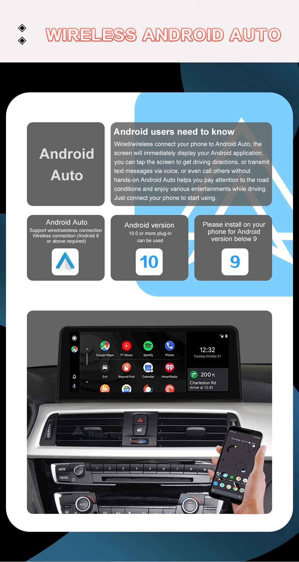 10.25'' 1920*720 Wireless Carplay Android Auto Multimedia Display For BMW 3 4 Series F30 F31 F32 F33 F34 F36 NBT Touch Screen