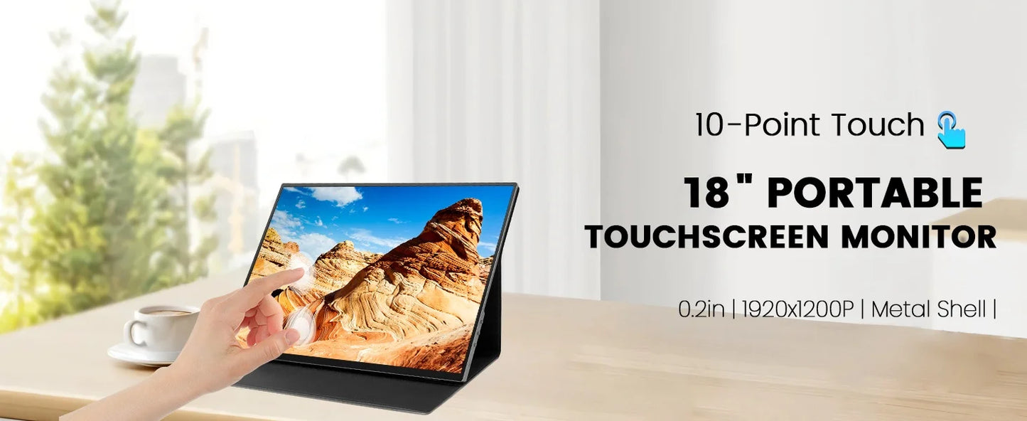 UPERFECT 18.5" TouchScreen Portable Monitor 120Hz 1MS Gaming Display 400Nits With FreeSync HDR VESA For Laptop Phone Xbox PS4/5