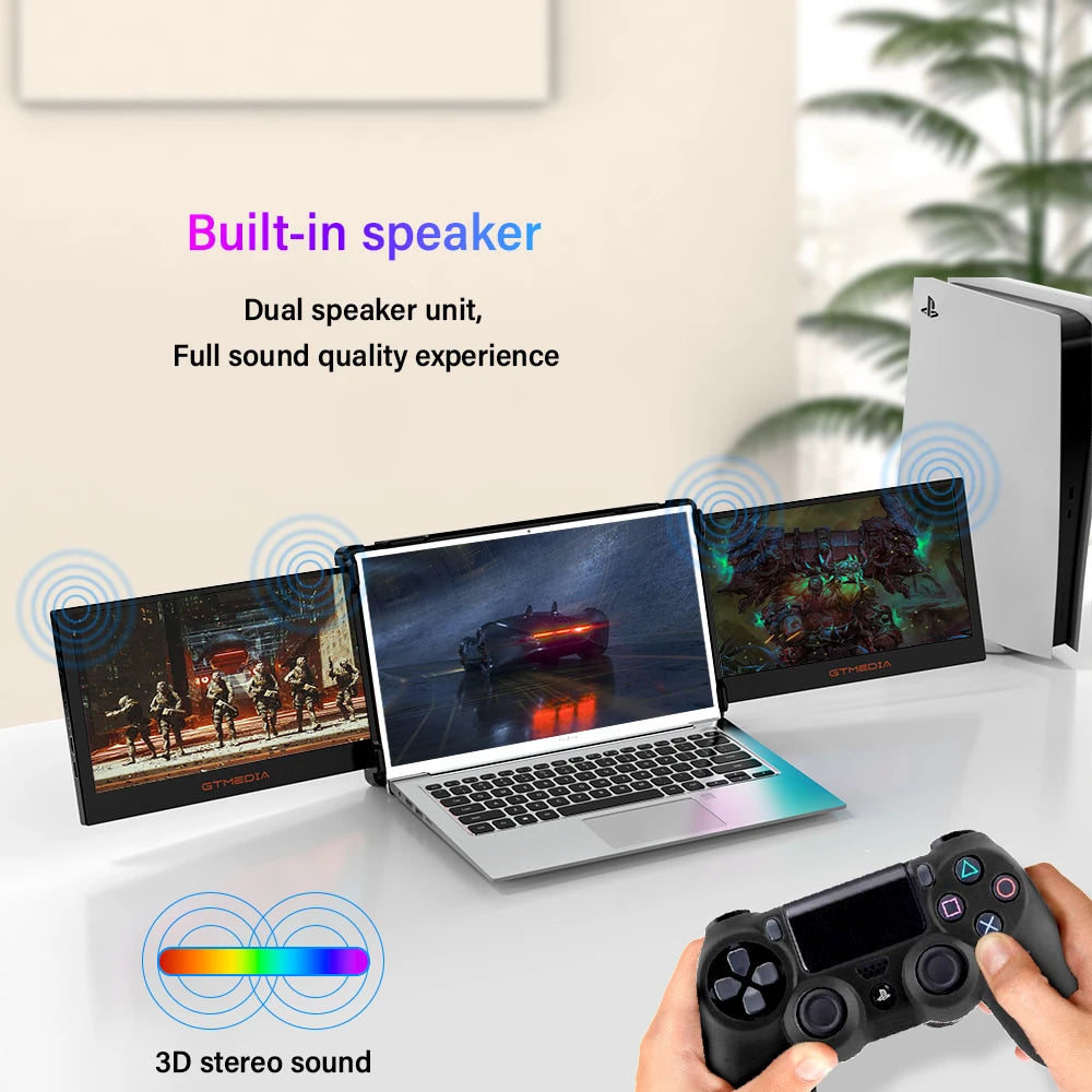 GTMEDIA 11.6in Portable Monitor Laptop Dual Screen Display 1920*1080 FHD IPS Extender Screen 1-5 Days Delivery From US Warehouse