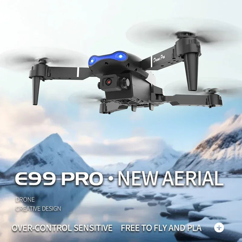 E99/E88 4K Professional RC Drone Wide HD Camera WIFI FPV Real Time Transmission One Key Start Ideal Gift Toy for Adults and Kids
