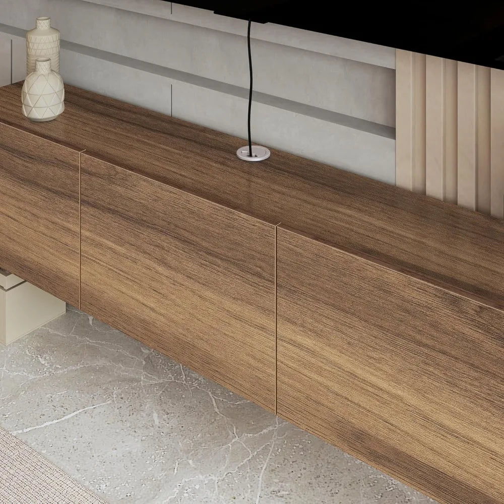 TV Stand for 75 Inch TV, Wall Mounted Entertainment Center, Modern Media Console, Mid Century Modern TV Stand 65 Inch