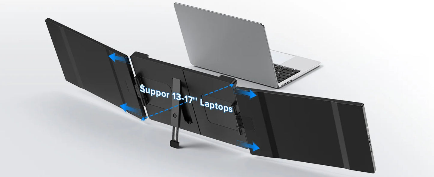 EVICIV 2K Laptop Screen Extender 14" QHD 1440P Portable Triple Monitor with 180° Automatic Rotation for Wins Mac Dex Chrome Work