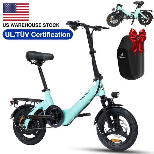 Bodywel T16PRO 14" Foldable Electric Bike 250W 36V 7.8Ah Lithium Battery Adults City E-Bike with LCD Display, Dual Disc Brakes