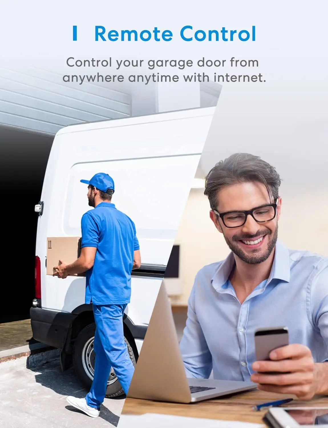 Smart Garage Door Opener Remote, Compatible with Apple HomeKit, Amazon Alexa,Multiple Notification Modes, No Hub Needed