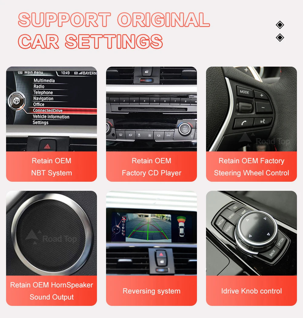 10.25'' 1920*720 Wireless Carplay Android Auto Multimedia Display For BMW 3 4 Series F30 F31 F32 F33 F34 F36 NBT Touch Screen