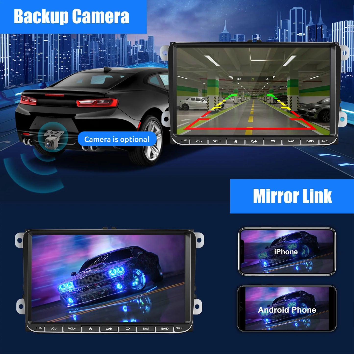 9" Android 14 4G+64G Wireless Carplay Car Stereo GPS NAVI WIFI RDS FM BT EQ for VW Golf 5 6 Passat Polo Touran Tiguan Caddy EOS