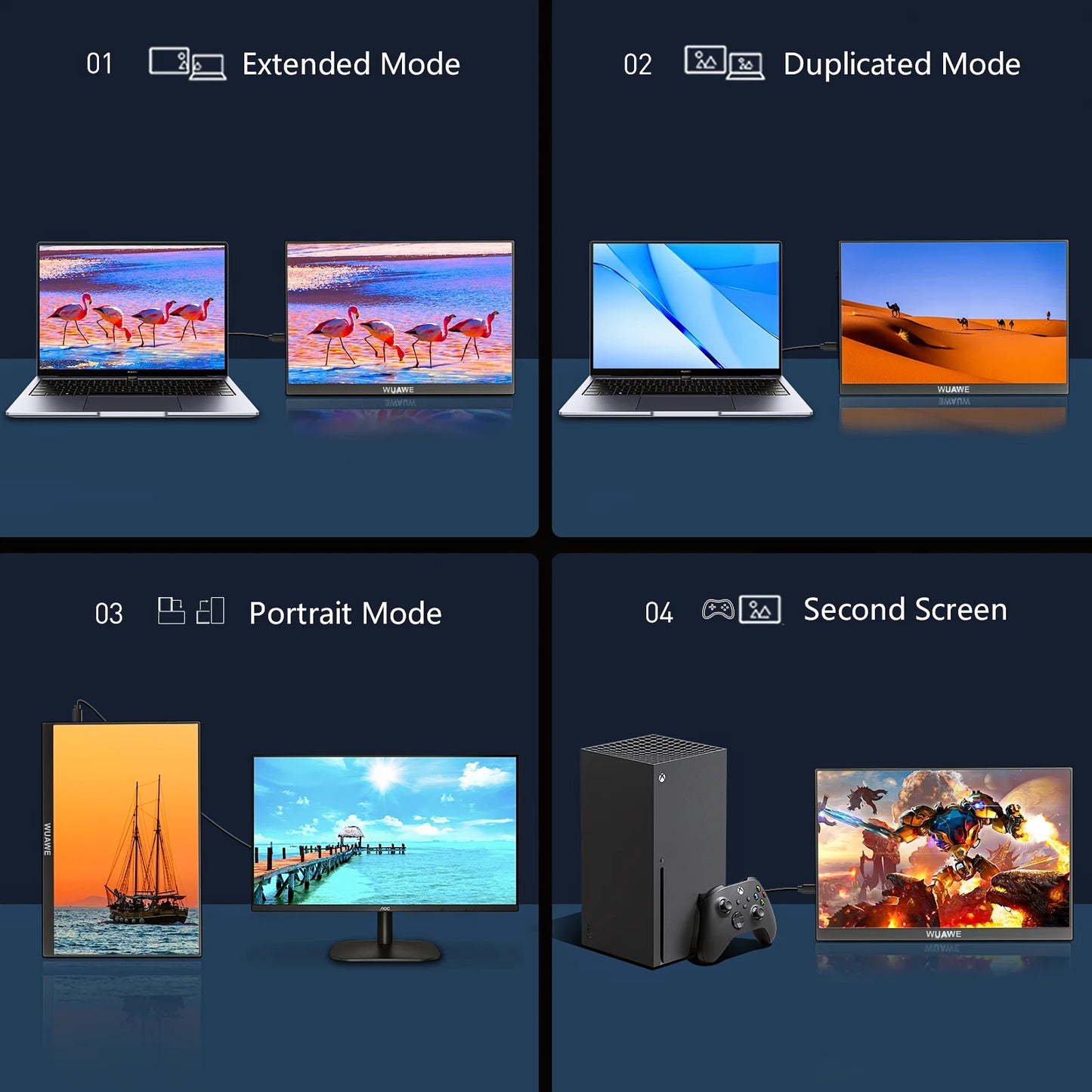 VEOUT Ultra-Portable 16inch 1920x1200 HD Monitor with Built-in Stand, HDR & Freesync, Plug-and-Play Connectivity for Smartphones