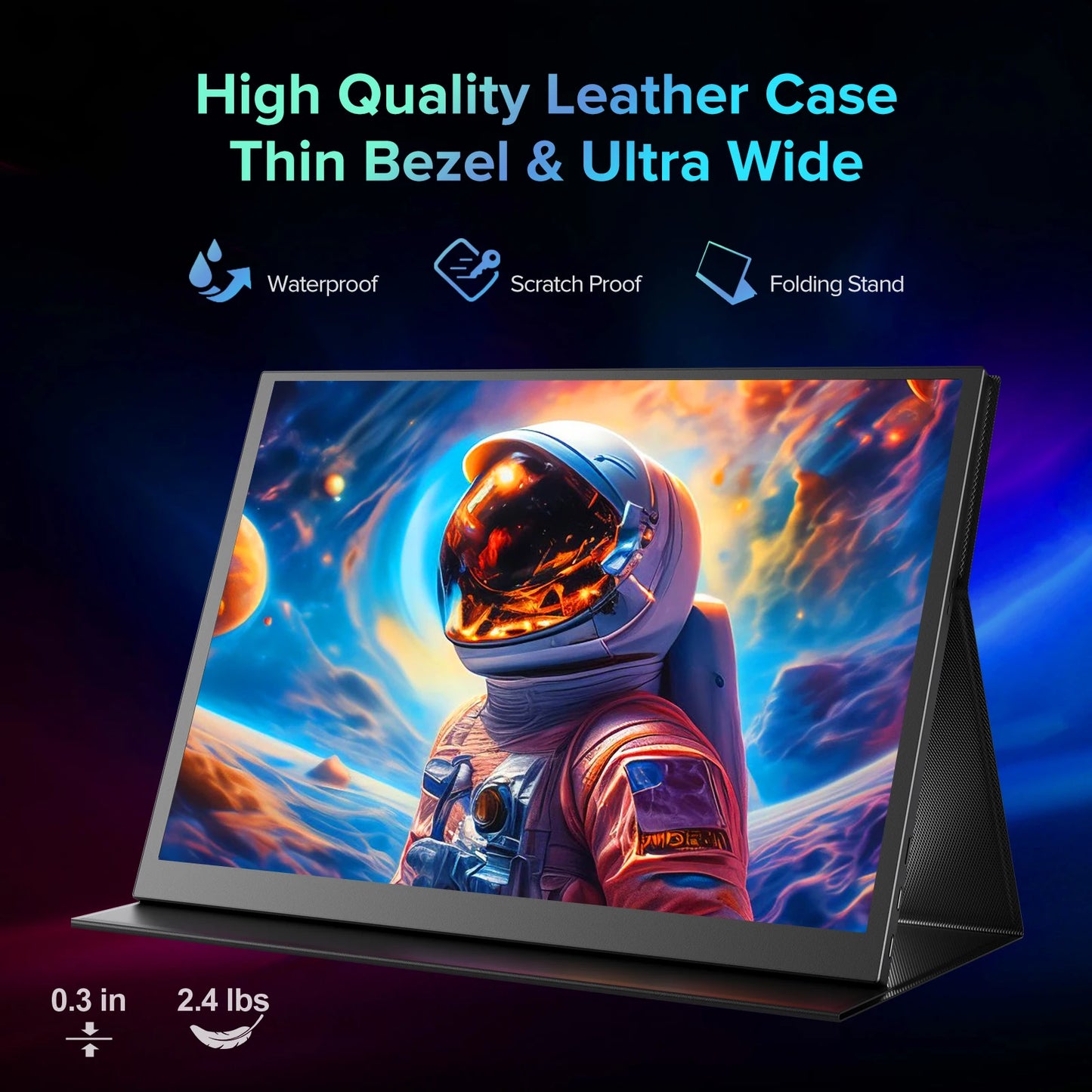 UPERFECT 4K Portable Monitor 18.4" 3840 x 2160 UHD USB-C HDMI FreeSync HDR External Computer Display with Speakers Cover VESA