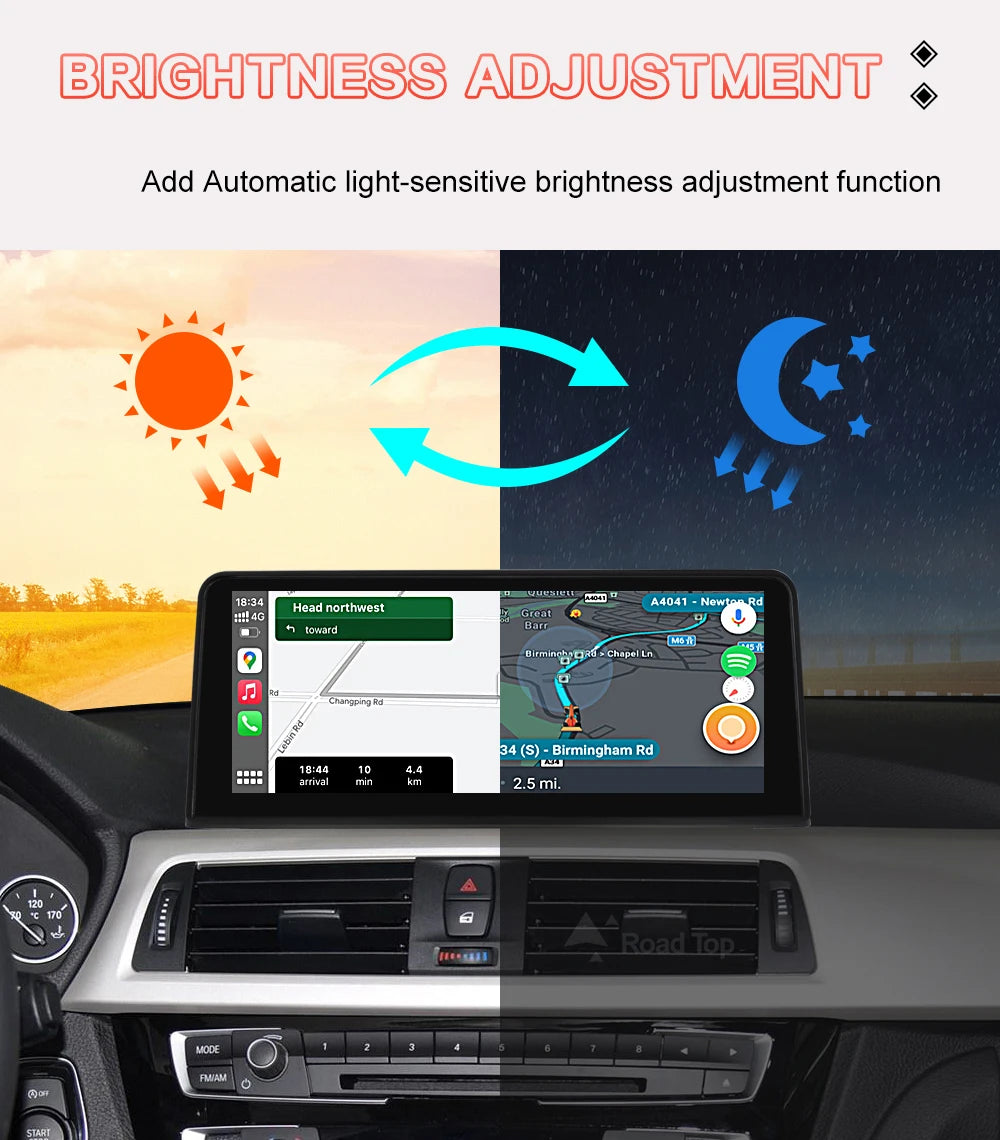 10.25'' 1920*720 Wireless Carplay Android Auto Multimedia Display For BMW 3 4 Series F30 F31 F32 F33 F34 F36 NBT Touch Screen