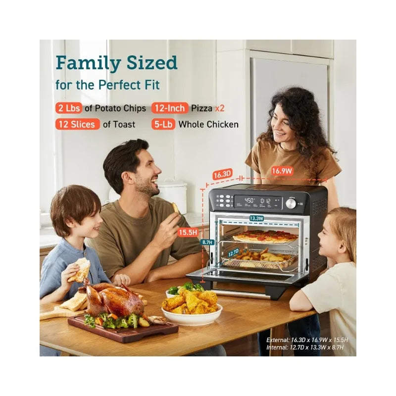 Smart 12-in-1 Air Fryer Toaster Oven Combo, Airfryer Convection Oven Countertop, Bake, Roast, Reheat, Broiler, Dehydrate