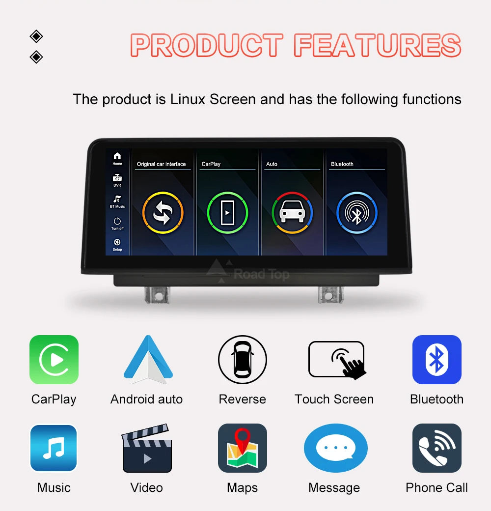 10.25'' 1920*720 Wireless Carplay Android Auto Multimedia Display For BMW 3 4 Series F30 F31 F32 F33 F34 F36 NBT Touch Screen