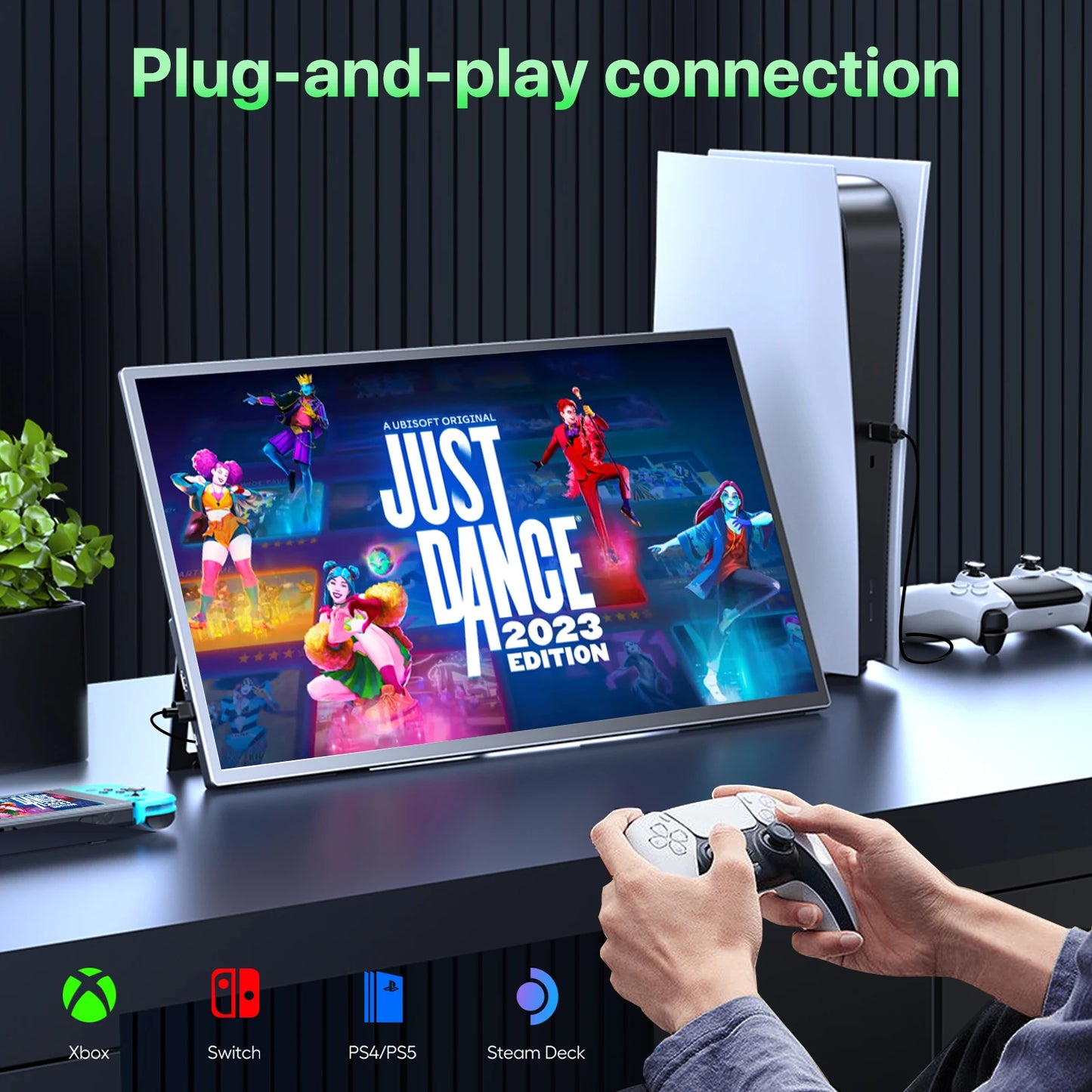 EVICIV 21.5inch USB-C HDMI 120Hz Portable Monitor 100% sRGB 1080P FreeSync IPS HDR Gaming External Display For Laptop PC Phone