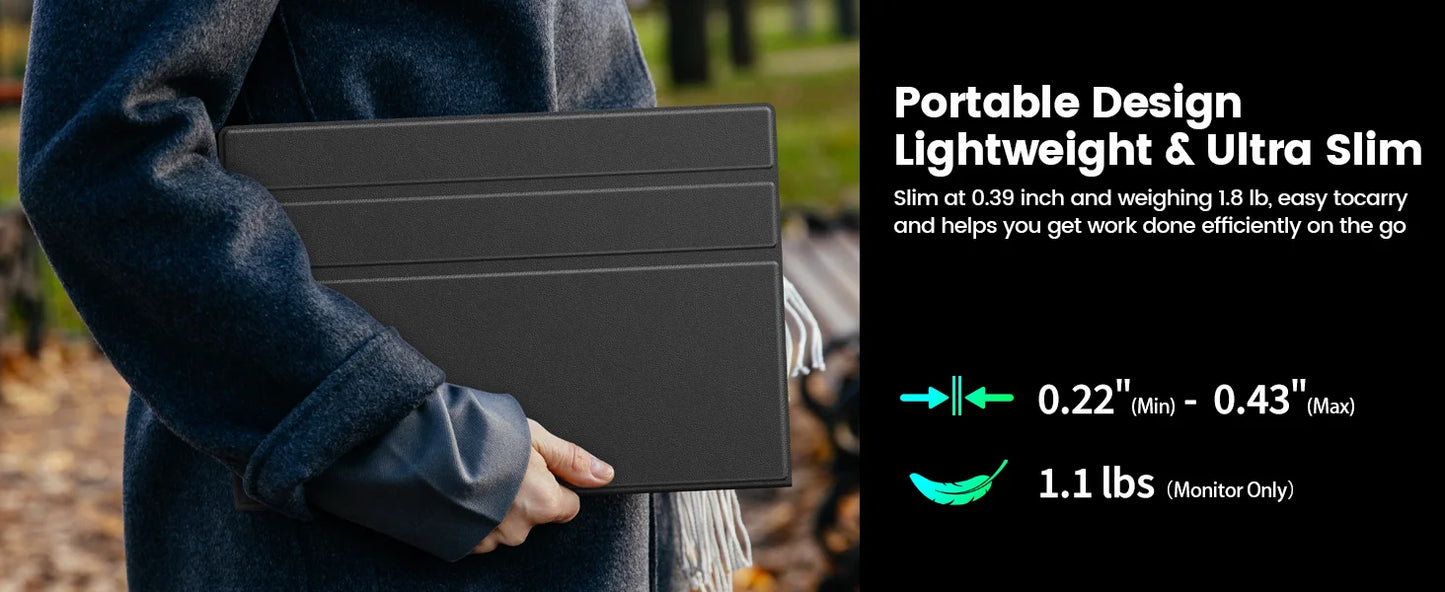 Amoudo 14.5 Inch 3840*2400P 60Hz Portable Monitor Laptop Computer Screen Dual USB C HDMI Second Screen for PS4/5 Xbox Switch PC